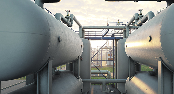 AMNS Applications & Marquee Projects - industrial plant with an intricate network of pipes